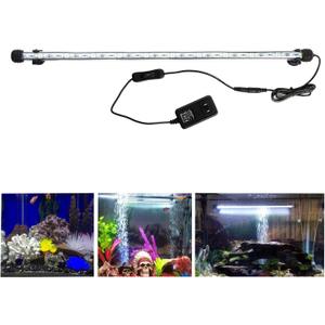 23 inches LED Aquarium Light, 12W Fish Tank Light Underwater Light Submersible Crystal Glass Lights, 9.2ft/2.8m Long Wire Length, White