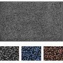 MATALL Home Entrance Door Mat - Microfiber Super Absorbent Mat Floor Mats with Durable Rubber Backing Indoor Low-Profile Doormats for House High Traffic Areas (35”x23.5”, Black&Grey)