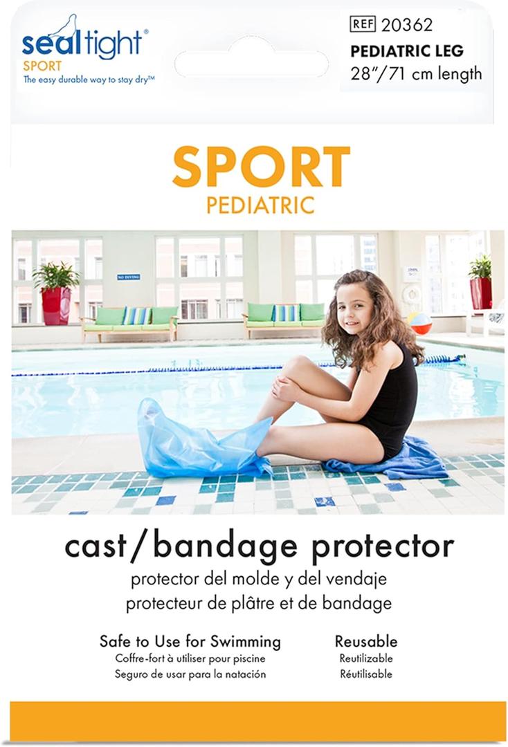 Brownmed - Seal Tight Sport Pediatric - Kid's Cast Swimming Cover - Waterproof Leg Bandage & Cast Cover for Swimming & Showers - Durable Shower Protector & Cast Bag for Leg Casts - Pediatric Leg