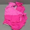 Blooming Jelly Women's Tummy Control Swimsuits Slimming One Piece Bathing Suit Ruffle Wrap V Neck Swimwear (XX-Large, Pink and Hot Pink)