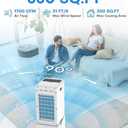 4-IN-1 Windowless Air Conditioner Portable w/3.2-Gal Tank for 24H Cooling, 4 Speeds &4 Modes, Waterless Alert System Swamp Cooler, LED Touch & Remote,12H Timer, Evaporative Air Cooler for Room