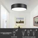 Black Flush Mount Light Fixture, 2-Light Minimalist Close to Ceiling Lamp, Industrial for Hallway, Entryway, Closet, Kitchen Island, Foyer, Balcony, Farmhouse, 11.8 Inch
