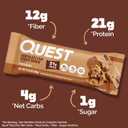 Quest Nutrition Chocolate Chip Cookie Dough Protein Bars, High Protein, Low Carb, Gluten Free, Keto Friendly, 12 Count (EXP 04/18/26)