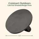 Cuisinart 6.5" Cast Iron Smashed Burger Press, Round Flat Edge Grill Press for Crispy Smash Burgers, Burger Tool for Grill and Griddle Accessories, for BBQs and Tailgates