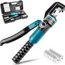 6-Ton Hydraulic Crimping Tool with 9 Pairs of Dies, 12 AWG to 2/0 Battery Cable Lug Terminal & Wire Rope Crimper