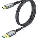 SUNGUY 10Gbps Android Auto USB Cable 2FT, 3A USB C 3.1 Gen2 Cable Data Transfer, USB C CarPlay Cable Fast Charging for iPhone 17/16/15 Series, Samsung Galaxy S25 S24 Ultra, Pixel