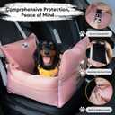 Dog Car Booster Seat for Small/Medium Dogs up to 25lbs – Waterproof, Non-Slip Base, Safety Leash & Fully Washable Design for Safe and Comfortable Travel (Pink)