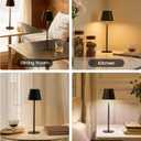 3 Pack Cordless Table Lamp, Portable Battery Operated Lamp with 3 Color Temps and Stepless Dimming, Rechargeable Table Lamp for Dinner, Desk, Cafe, Outdoor (Black)