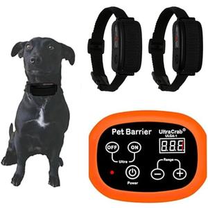 COZ Indoor Wireless Pet Barrier with Adjustable Range, Dog Electric Fence for Home, with Transmitter & Rechargeable Shock Training Collar, Pet Gate Keeps 1'6" to 8'6" Areas Off Limits