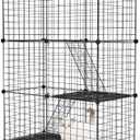 iMounTEK Cat Cage 3 Tier DIY Cat Playpen Cage Metal Indoor Cat House Detachable Kitten House with 3 Doors 2 Ladders Large Cat Exercise Place for 1-2 Cats Black