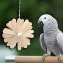 1122 Natural Chew Spinner - Handcrafted chewable Bird cage Toy, Pleasant Design, Turning Wood Pieces, Natural Beads, Breakable Fun, Great for sm to med Size Birds Budgie Cockatiel Conure Caique