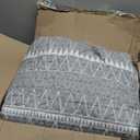 Andency Oversized Super King Plus Quilt Set Grey, 3 Pieces Boho Lightweight Soft Striped Bedspread for All Season (128"x120"), Gray Printed Bohemian Polyester Reversible Coverlet Comforter Sets