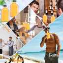 Gejoy 7 Pcs Mini Liquor Bottles Reusable Glass Flask Bottles with Black Caps Clear Empty Alcohol Shot Jars Small Champagne Jars for Wine Weddings Party Favors Christmas(8.5 oz)