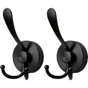 2 x WSHSTS 3-Hook Suction Cup Hooks for Shower,Bathroom - Heavy Duty, Removable,Waterproof, No Drill Holds Towels, Robes, Wreath on Glass, Tile, Mirror, Door (No Damage, No Residue)