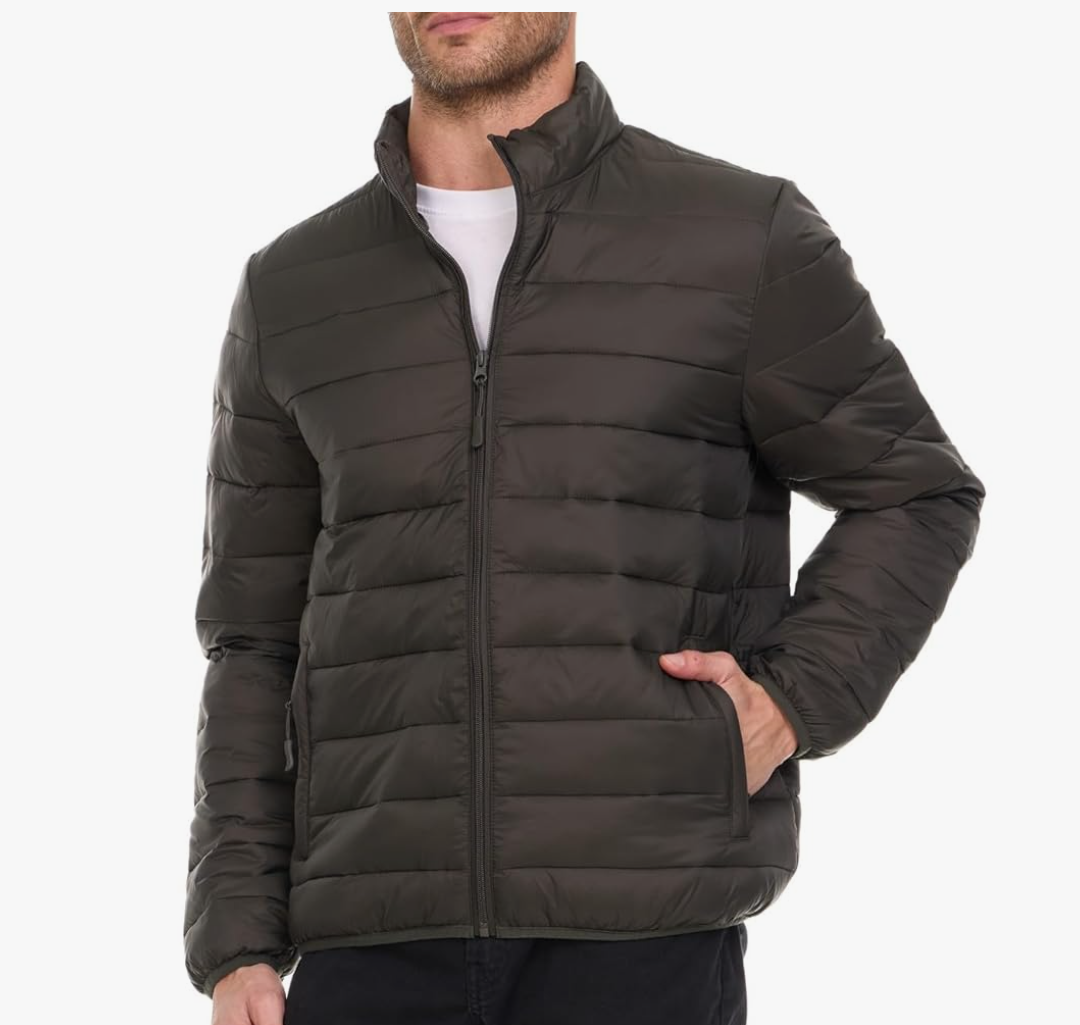 Outerfit Packable Puffer Jacket Men, Warm Lightweight Winter Jackets for Men, Black, XL