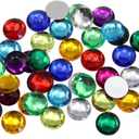 15mm Flat Back Round Acrylic Rhinestones Plastic Gems for Jewelry Making Costume Jewels Cosplay Embelishments - 120 Pieces (Assorted Colors Pack)