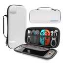 ZOVIKKIC Switch 2 Case for Nintendo Switch 2, Hard Shell Travel Case with 10 Game Card Slots, Slim Protective Carrying Bag for Console & Accessories (White)