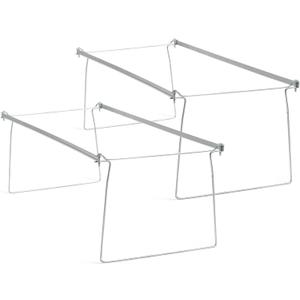Smead Frames, Hanging File, Heavy Duty Steel Letter Size, Adjustable 23"-27" Rails, 2-Pack Gray, Converts Drawers to Hanging Folder Storage, for Office Home Classroom Organization