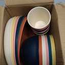 18pcs Wheat Straw Dinnerware Sets, Unbreakable dish Set Reusable Plates, Bowls, and Cups Set dishes Dishwasher Microwave Safe for Kitchen Outdoor Travel Camping (Macron Color)