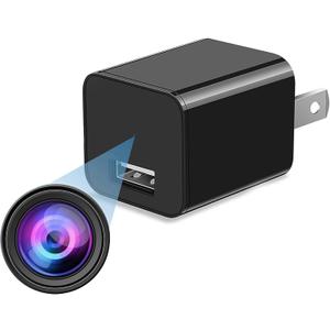 Asnaghi Camera Charger,HD 1080P, 64GB Nanny Cam Camera with Motion Detection,No Wi-Fi Needed