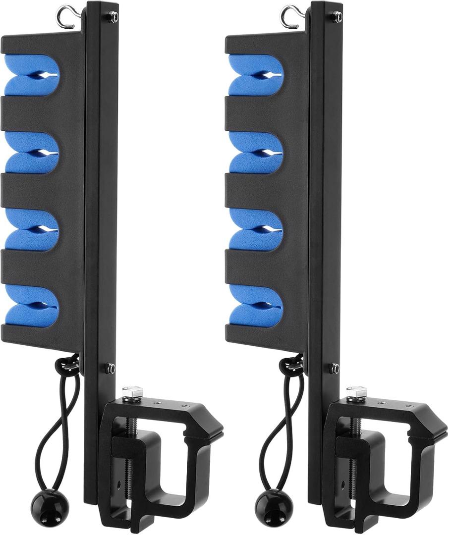 SPARKWHIZ Fishing Rod Holder for Truck, Boat, Clamp on Fishing Pole Racks Holds 4 Rods, Aluminum