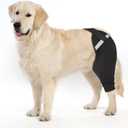 Dog Rear Leg Sleeve to Stop Licking, Upgraded Leg Shap to Stop Slipping, for TPLO Surgery, Skin Conditions, Wounds, Breathable Soft Fabric (Black, Left Leg, L)