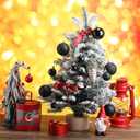 Yunsailing 100 Pcs Christmas Ball Ornaments Decorative Hanging Baubles Set Xmas Balls Seasonal Decorative Pendants for Christmas Tree Party Decorations(Black)