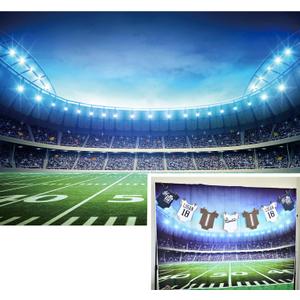 BINQOO 7x5ft Football Sport Backdrop American Football Field Photo Background Man Sports Competition Stadium Birthday Party Banner Newborn Boys Supplies Props Baby Shower (7x5FT(width 210cm x Height 150cm))