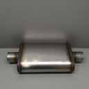 Universal 409 Stainless Muffler Straight-Through Performance Muffler Exhaust, center in | center out (2.5")