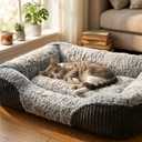 Bed Orthopedic Memory Foam Sofa Bolstered Washable Cover Grey