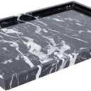 100% Natural Marble Serving Tray Luxury Calaccata Viola Marble Storage Tray for Home Decor Stone Tray for Bathroom/Kitchen/Vanity/Dresser,Plate Holder for Tissues, Candles, Towel