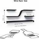Modern Wall Mounted Wine Rack with Blue LED Light, 3-tiers Metal Curved Bar liquor Bottles Display Shelf, Large Floating Bar Shelves Storage for Home bars, kitchens Coffee Shop (Black, 47in), 47in/120cm