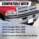APSVE Headlights Assembly compatible with 1994-2001 Dodge Ram 1500,94-02 RAM 2500 3500,Fit Non-Sport Models Only, Headlamp w/Bulb & Corner Lights, Driver Passenger Side