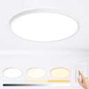 20 inch Led Ceiling Light, Ultra Thin Dimmable Flush Mount Ceiling Light, 3000K/4000K/6500K Selectable Round Ceiling Lamp for Bedroom Kitchen Living Room,White
