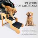 Dog Steps for Bed,Extra Wide Dog Stairs for Large Dogs,3-Step Bamboo Pet Ramp Assist Large Senior/Older Dogs or Pet(Up to 160 Pounds) Get to Couch Or High Bed (H:24 inch)