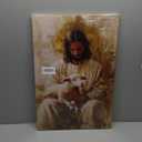 Jesus and Lamb Canvas Wall Art Abstract Christian Poster Prints Bible Stories Picture Artwork Wall Decor for Bedroom Living Room Prayer Room Church 24x16in Framed