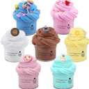 7 Pack Cake Butter Slime Kits, Soft and Non-Sticky Slime Kit Party Favors for Girls and Boys