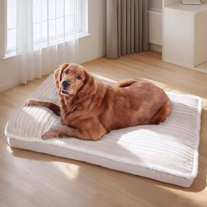 KHONSU PET Dog Bed with Pillow 4in Orthopedic Pad for Large Dogs up to 110 lbs Waterproof Removable Cover Machine Washable for XXL Dogs