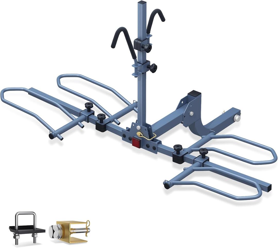 Bike Hitch Rack, Wobble Free Smart Tilting Bike Rack, Foldable 2-Bike Rack for Standard, Fat Tire and E-Bike, 2-Bike 180 lbs Capacity, Fits 2-inch Receiver
