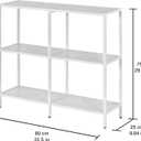 HDANI 31.5 Inch Metal Console Table with 3 Tier Strage Shelves,Narrow Entryway Table,Modern Sofa Tables for Entryway, Living Room,Bedroom,White, 31.59.8429.53in