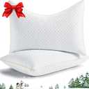 Pillows Standard Size Set of 2 for Neck and Shoulder Pain Relief, Adjustable Memory Foam Side Sleeper Standard Size Pillow, Cooling Curved Standard Pillows with Washable Cover (Standard (Pack of 2), White)