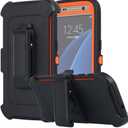 Galaxy S7 Case, AICase Heavy Duty Holster Case Belt Clip + Armor Protective Kickstand Cover with Built-in Screen Protector for Samsung Galaxy S7 (2016) (Black/Orange)