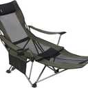 OUTDOOR LIVING SUNTIME Camping Folding Portable Mesh Chair with Removabel Footrest (Army Green)