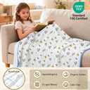 ZPECC Muslin Toddler Blanket Thicker, 47x47 Organic Cotton Kids Quilt Hypoallergenic for Baby Essentials Crib Stroller Daycare Cot, Spaceship