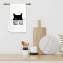 4 x Funny Bathroom Hand Towels Kitchen Towels Bathroom Black Cat Dish Towels Nice Ass for Bath Bar Dining Room Decor and Housewarming Gift 16x24 Inch