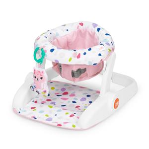 Bright Starts Learn-to-Sit 2-Position Baby Floor Seat with Toys, Pink, 4-12 Months