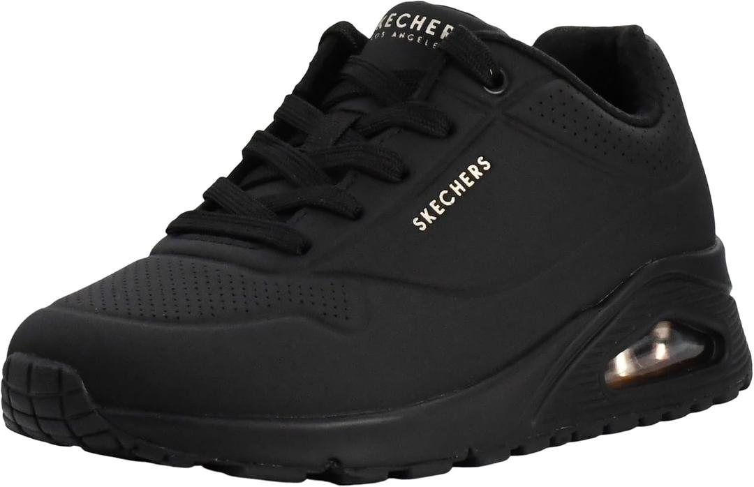 Skechers Women's Uno - Stand On Air Sneaker (7, Black/Black)