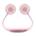 Portable Neck Fan, USB Rechargeable Fan with 3 Speeds Adjustable, Neck Fans Portable Rechargable Prime with LED Lights - Pink