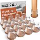 24 Pcs Chair Leg Floor Protectors for Hardwood Floors Silicone Covers to Protect Wood Tile Floors Scratches Felt Pads Furniture Leg Caps No Noise (Fit:0.5"-0.78") (Universal XS)