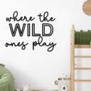 Playroom Wall Decor, 40 XXL Where The Wild Ones Play Nursery Sign Wooden Wall Art Decoration for Kids Toddler Room Decor Boys and Girls Home Bedroom Word Sign (Acrylic - Black)